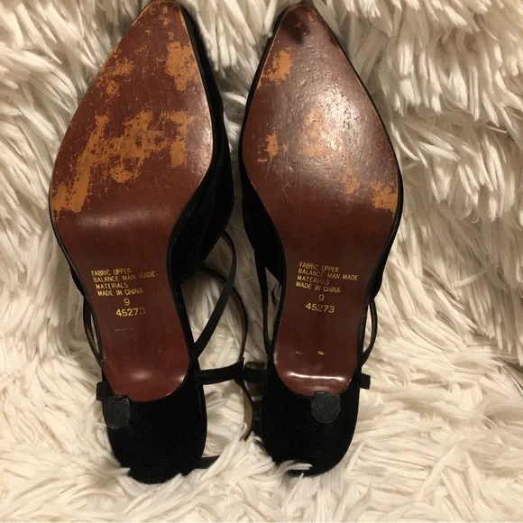 Kenneth Cole Unlisted Women's Size 9 black  2.5" Block Heel pointed Toe Straps - Picture 7 of 7